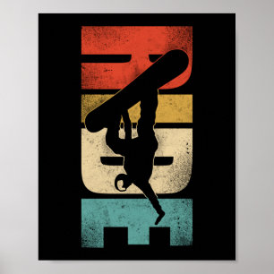Poster Retro de Vintagem de Curso de Neve