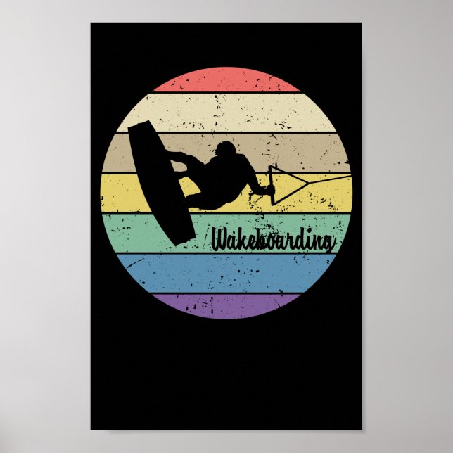 Poster Retro de Wakeboard (Frente)