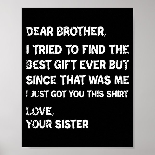 Poster Retro Dear Brother I Tried To Find The  (Frente)