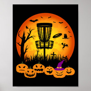 Poster Retro Disc Golf Halloween Cemitério Disc Gol Assus