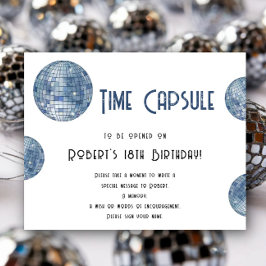 Poster Retro disco Ball Time Capsule 1st birthday 