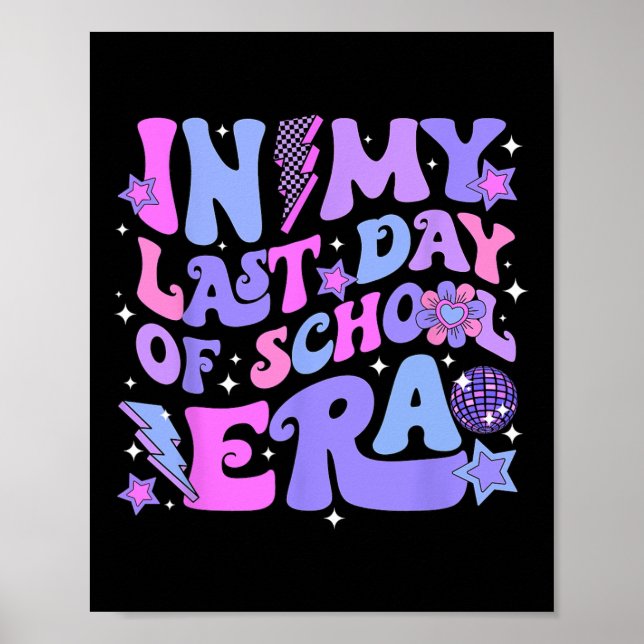 Poster Retro Disco Groovy Summer No Meu Último Dia De (Frente)