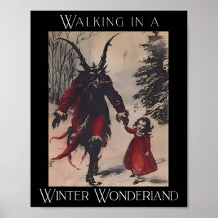 Poster Retro Divertido Caminhando Em Um Natal Mágico Aleg