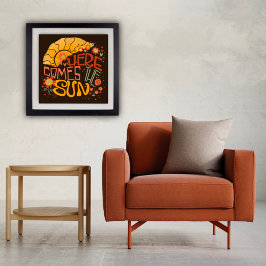 Poster Retro Divertido Vem a Inspirividade do Sol