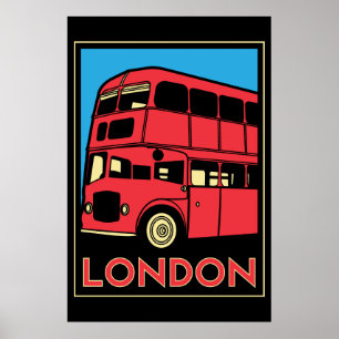 poster retro do art deco de Londres westminster