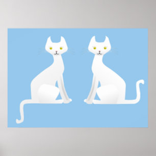 poster retro do estilo do 50 dos gatos de 14,95