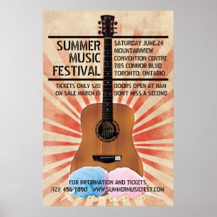 Poster retro do festival de música