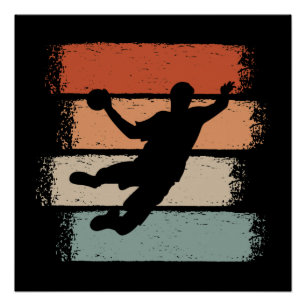 Pôster Retro do jogador de handebol