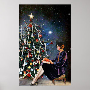 Poster retro do Natal do vintage