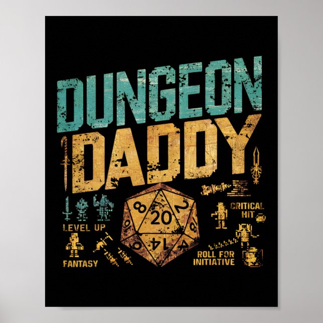 Poster Retro Dungeon Pai Para Pai (Frente)