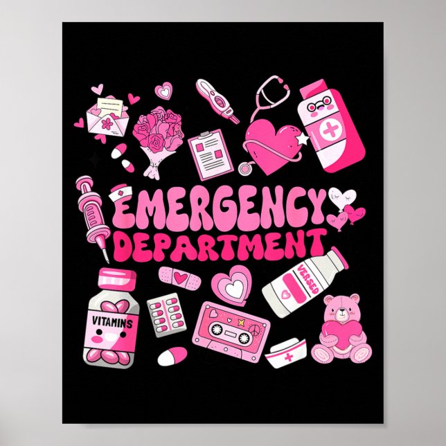 Poster Retro Emergency Department Nk Valentine Er Nurse W (Frente)
