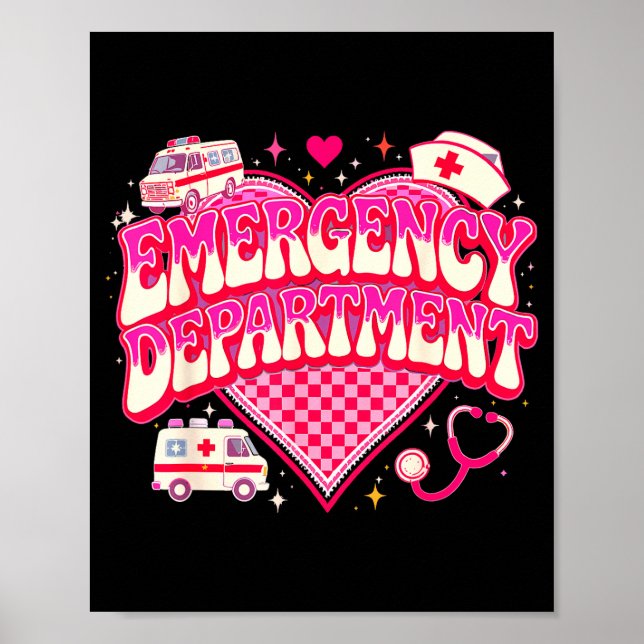 Poster Retro Emergency Department Valentine Nk Nurse Aest (Frente)
