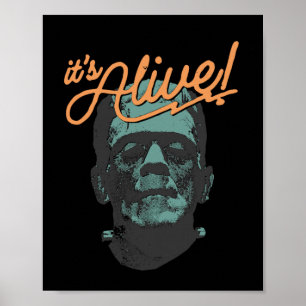 Poster Retro Engraçado É Vivo Frankenstein Monster Spooky