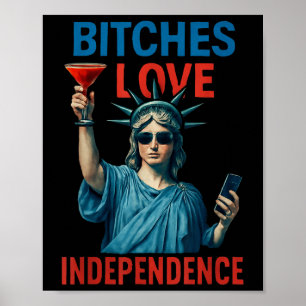 Poster Retro Es Love Independence Funny 4 de julho _2