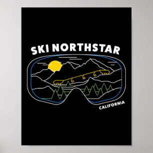 Poster Retro Esqui Northstar California Estação de Esqui,