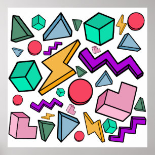 Poster Retro estético da Vintage dos anos 80