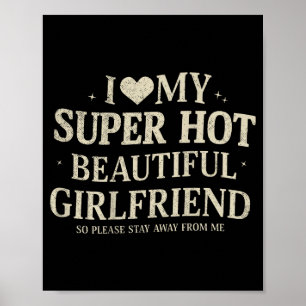 Poster Retro Eu Amo Minha Namorada Super Linda e Gostosa