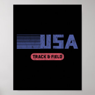 Poster Retro EUA 2020 Equipe Americana de Atletismo Vinta