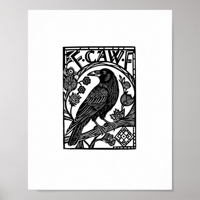Poster Retro F Caw F Crow Funny Saying Meme Design (Frente)