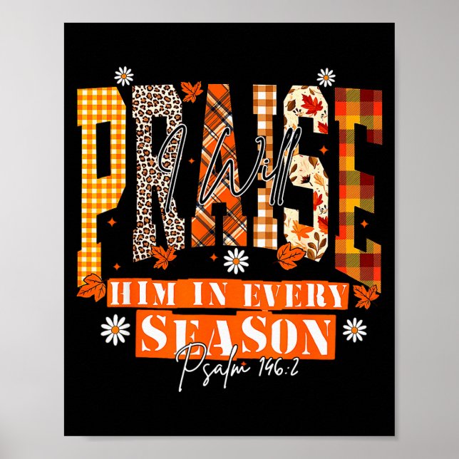 Poster Retro Fall For Jesus He Never Leaves Autumn Christ (Frente)