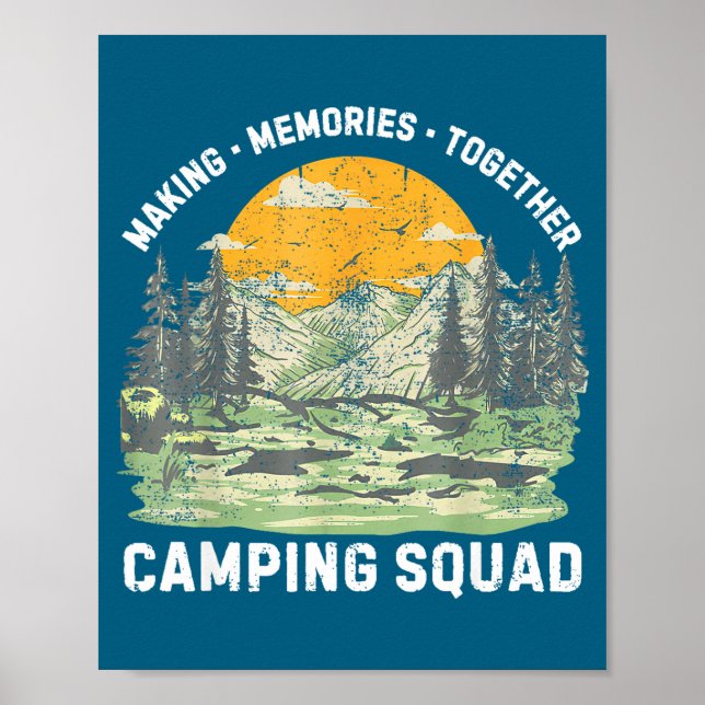 Poster Retro Family Camng Crew Est 2025 Camper Camp Camng (Frente)