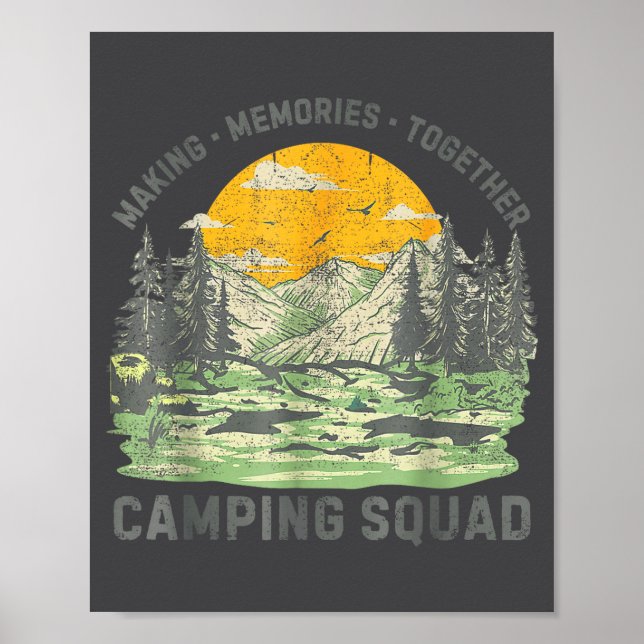 Poster Retro Family Camng Crew Est 2025 Camper Camp Camng (Frente)