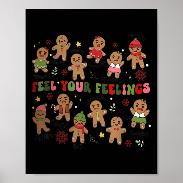 Poster Retro Feel Your Feelings Gingerbread Christmas Men (Frente)