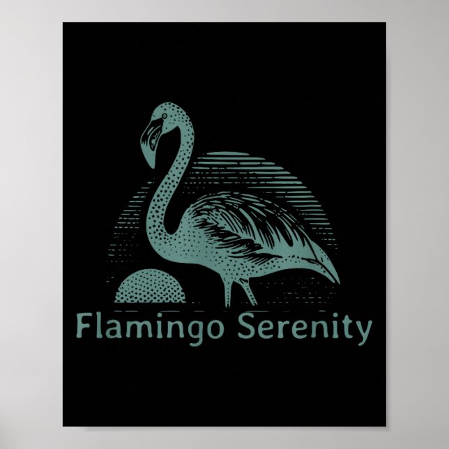 Poster Retro Flamingo Sunset Funny 70s 80s 90s Men Women  (Frente)