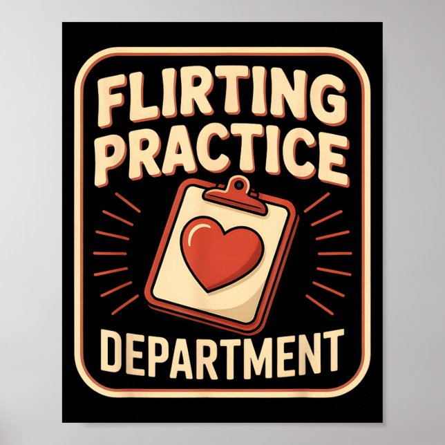 Poster Retro Flirting Practice Department Funny Valentine (Frente)