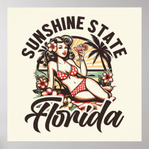 Poster Retro Florida Pinup