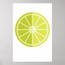 Poster Retro Fruta Verde Limão dos anos 70