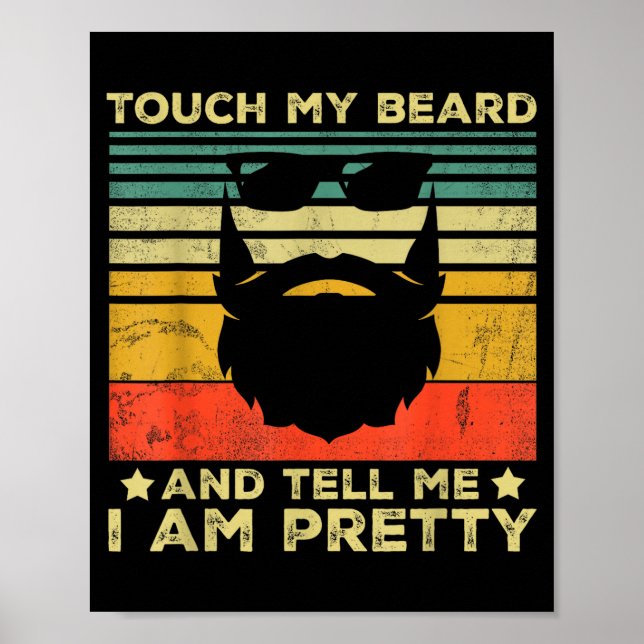 Poster Retro Funny Beard Quote Gift For Bearded Men And L (Frente)