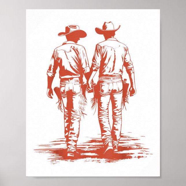 Poster Retro Funny Cowboy Gay Trans Rights Lgbt Pride  (Frente)