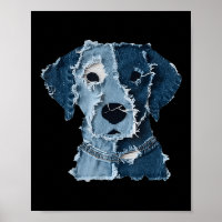 Retro Funny Denim Patch Animal Cão