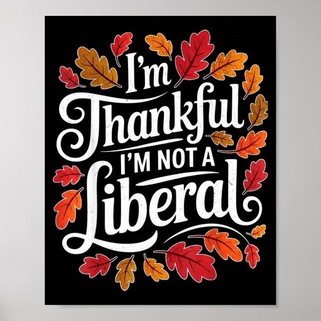 Poster Retro Funny Fall Thanksgiving I’m Thankful I’m Not (Frente)