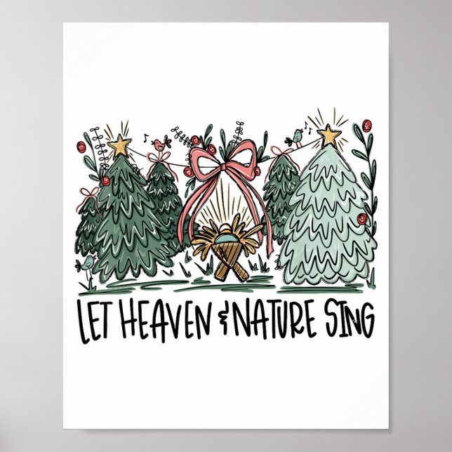 Poster Retro Funny Let Heaven And Nature Sing Nes Tree Ch (Frente)