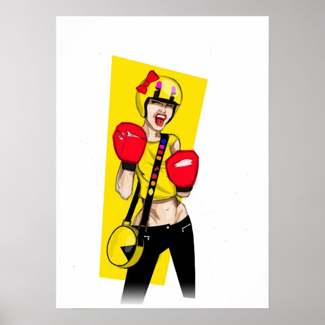 Pôster Retro Game Girl (Frente)