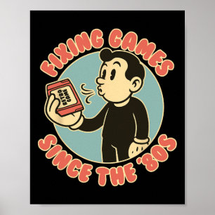 Poster Retro Gamer Controle Vintage Jogos Homens Mulheres