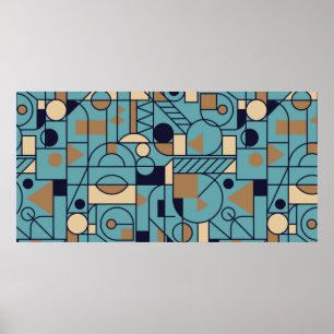 Poster Retro geometric Seamless background design. Modern