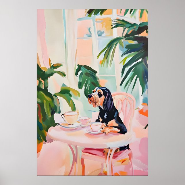 Poster Retro German Wirehaired Pointer Poster, German (Frente)