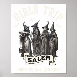 Poster Retro Girls Trip Salem 1692 Perderam Uma Bruxa