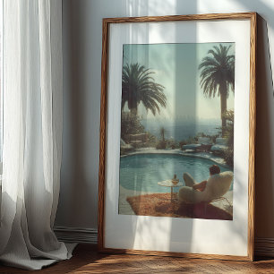 Poster Retro Glamor: Cocktails ao ar livre Los Angeles