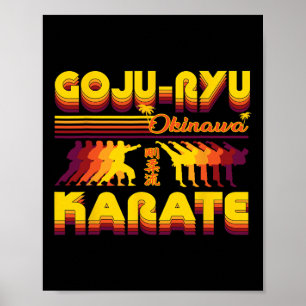Poster Retro Goju-ryu Karate Design de Verão Para Kar