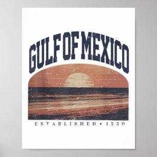 Poster Retro Golfo Do México Est 1550 Homens - Retro Vint