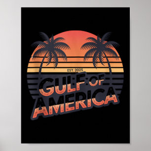 Poster Retro Golfo Dos Eua América 2025 Bandeira American