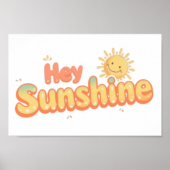 Poster Retro Good Vibes and Sunshine Saying (Frente)