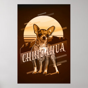 Poster Retro Graphics Chihuahua Dourado ID754