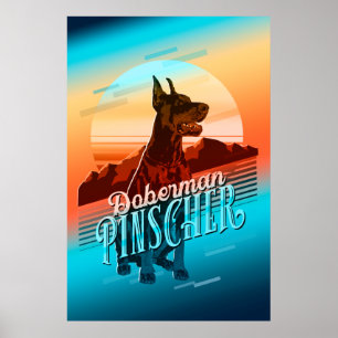 Poster Retro Graphics Doberman Multi-Color ID754
