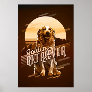 Poster Retro Graphics Ouro Retriever Dourado ID754