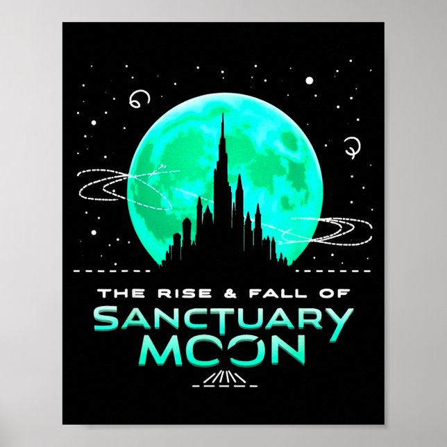 Poster Retro Green Quote The Rise And Fall Of Sanctuary M (Frente)